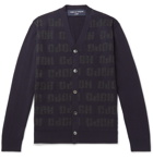 Comme des Garçons HOMME - Logo-Intarsia Wool Cardigan - Blue