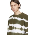 MSGM Green Tie-Dye Stripes Sweater
