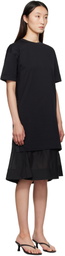 3.1 Phillip Lim Black Oversized T-shirt Combo Midi Dress