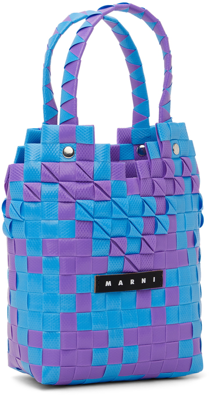 Marni Kids Blue & Purple Diamond Basket Bag Marni