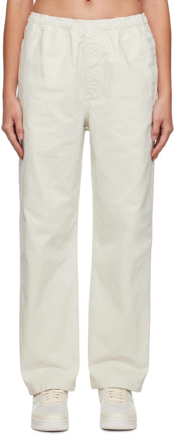 ASOS DESIGN wide leg beach trouser in white - ShopStyle