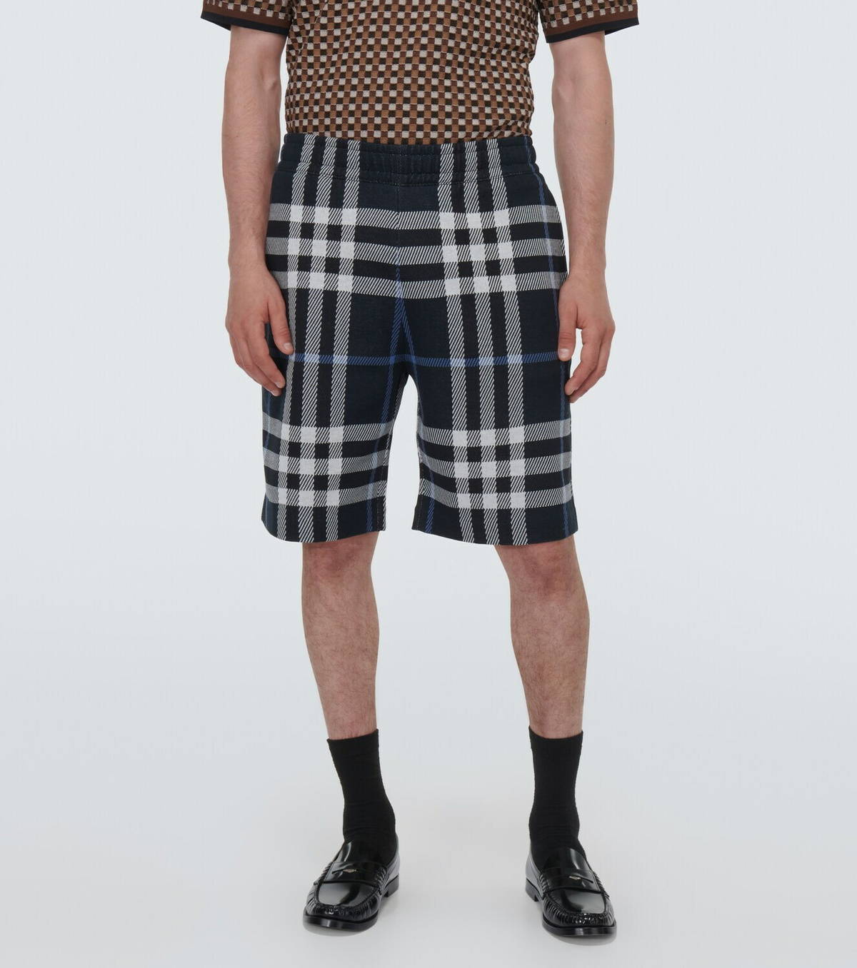 【関税&送料込】Burberry Shorts BURBERRY Checked cotton-jacqaurd shorts | THE OUTNET