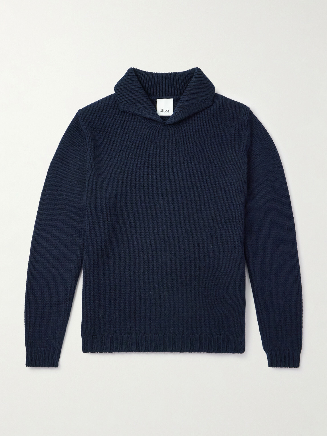 Allude - Shawl-Collar Virgin Wool and Cashmere-Blend Sweater - Blue