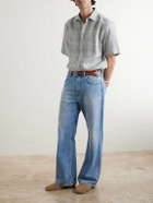 Portuguese Flannel - Gem Checked Linen Shirt - Gray
