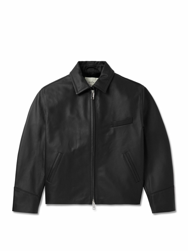 Photo: SECOND / LAYER - Leather Biker Jacket - Black