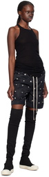 Rick Owens DRKSHDW Black Press-Stud Shorts