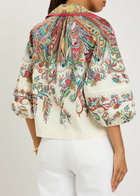 Etro Printed Balloon-sleeve Cotton-poplin top Multicoloured