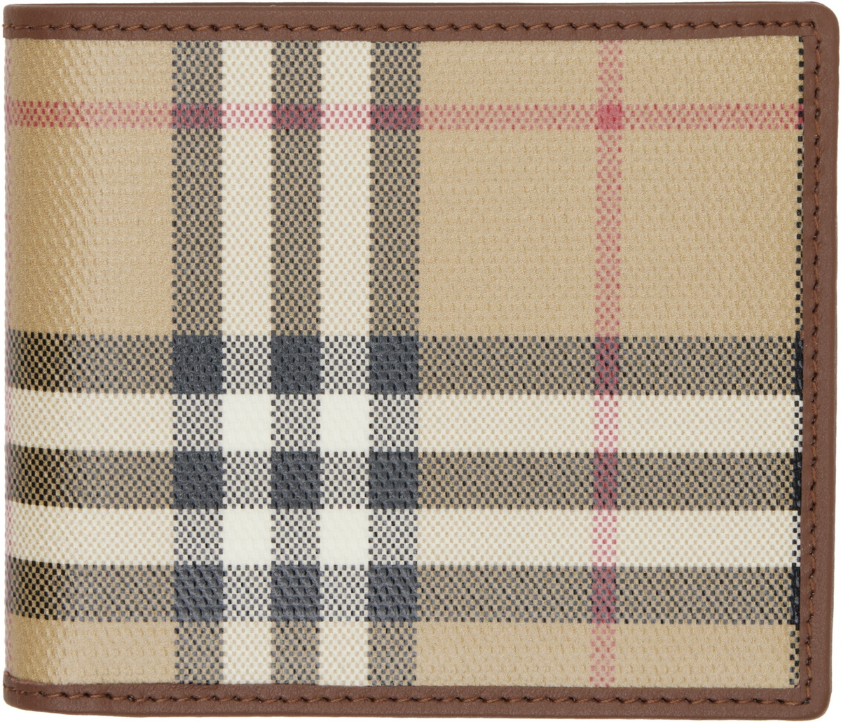 Burberry Beige Check Bifold Wallet
