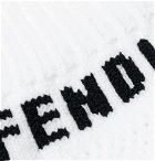 Fendi - Logo-Intarsia Stretch-Knit Socks - White