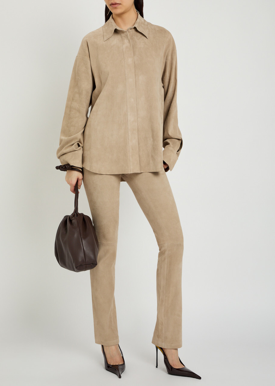 Stouls Simone Oversized Suede Shirt Beige