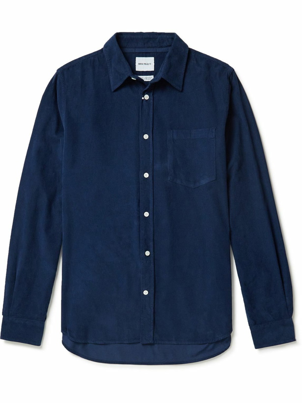 Photo: Norse Projects - Osvald Garment-Dyed Cotton-Corduroy Shirt - Blue