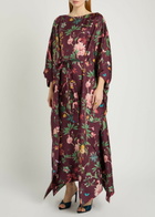 LA Double J Square Belted Printed Silk Kaftan Dress Multicoloured