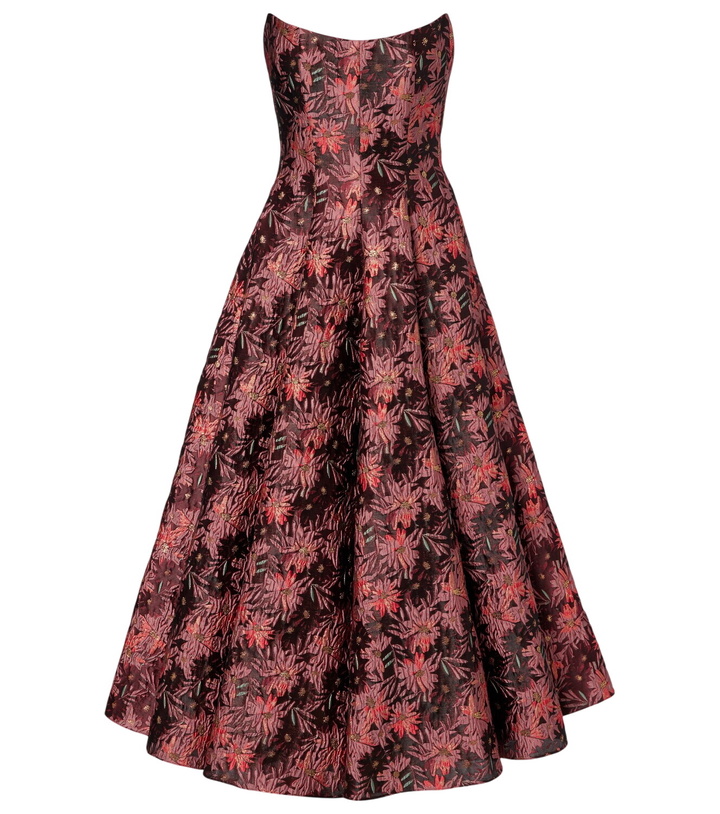 Photo: Markarian Rousseau floral brocade midi dress