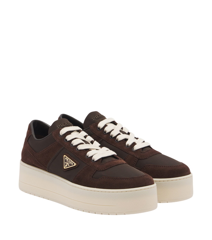 Photo: Prada Downtown Bold suede-trimmed platform sneakers