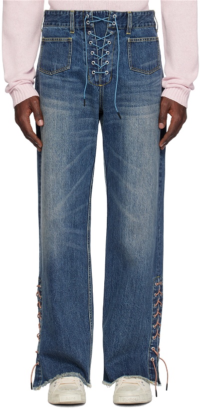 Photo: Stockholm (Surfboard) Club Blue Lace-Up Jeans
