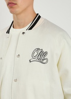 Off-white Souvenir Logo-embroidered Linen Varsity Jacket