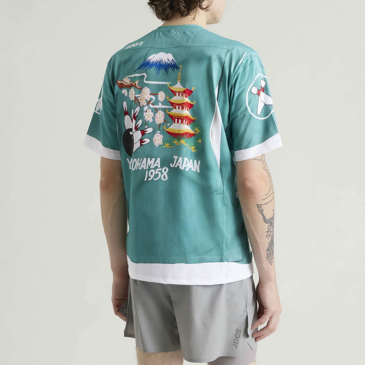 SOAR Men's Printed Tech T-Shirt in Bowling Shirt