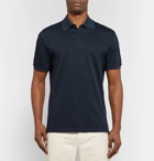 Ermenegildo Zegna - Slim-Fit Cotton-Piqué Polo Shirt - Men - Navy