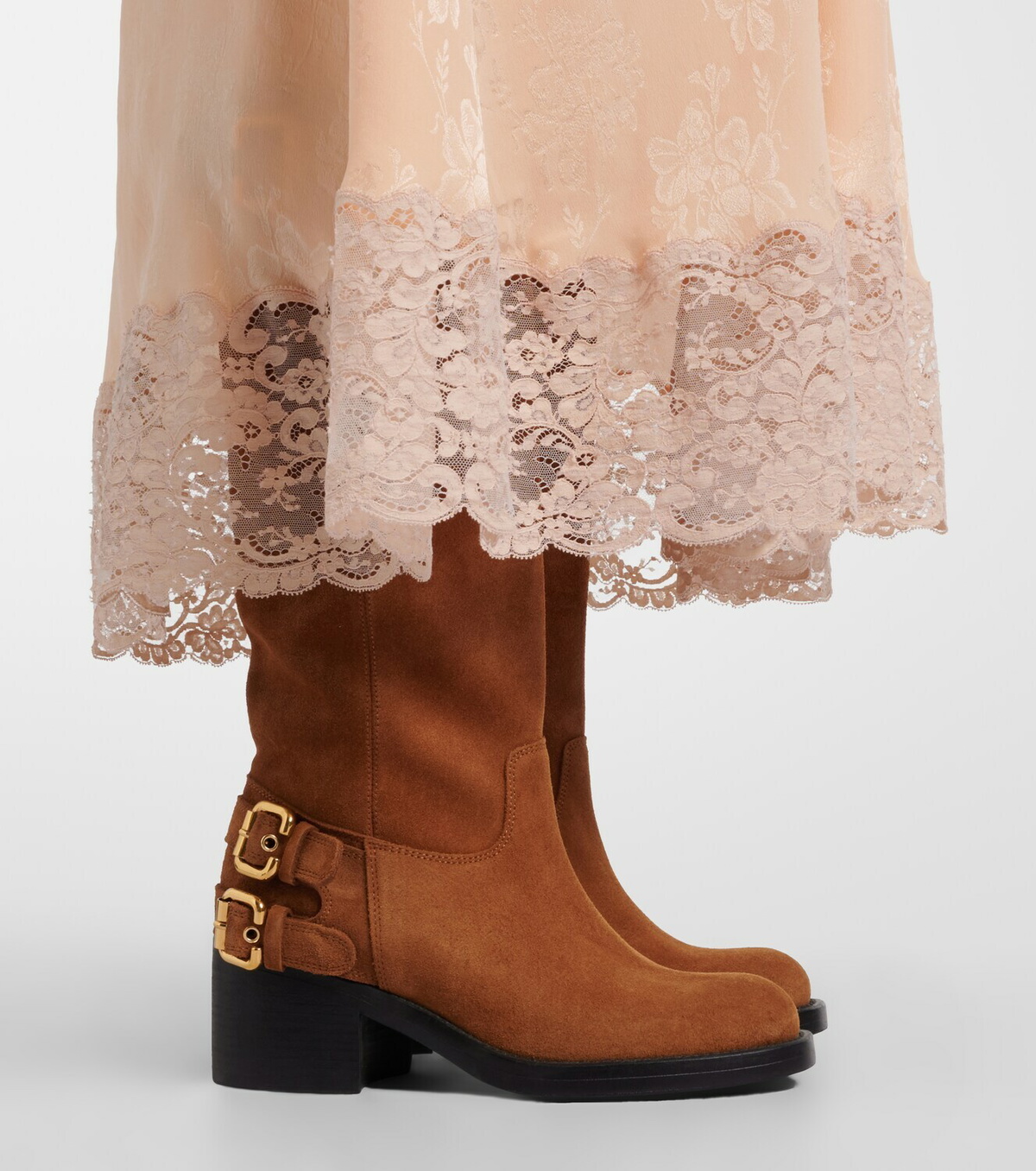 Chloé Dakota suede biker boots
