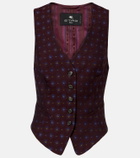Etro Floral wool and cotton jacquard vest