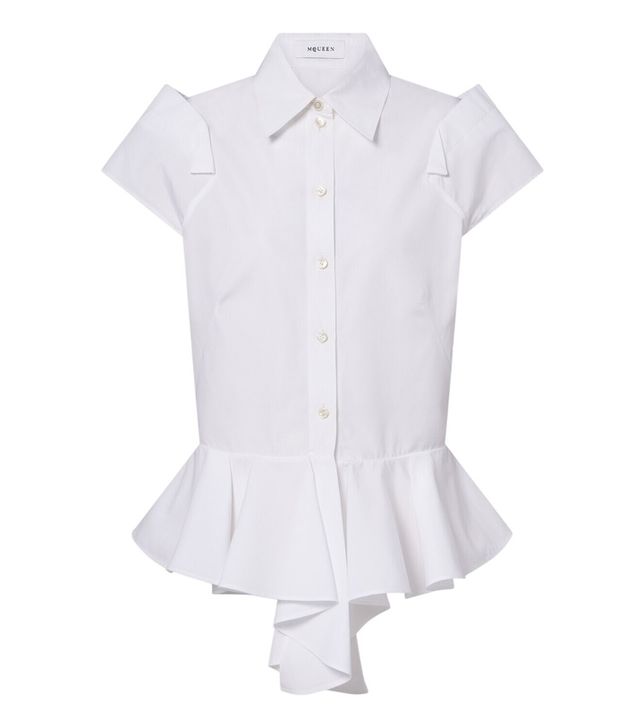 Photo: McQueen Peplum cotton poplin shirt