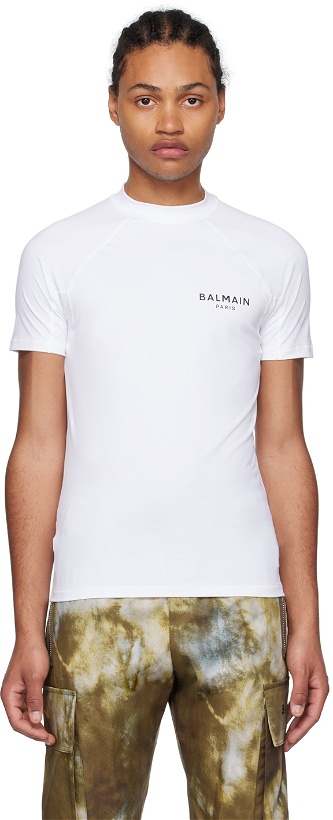 Photo: Balmain White Printed T-Shirt