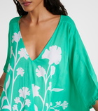 Juliet Dunn Floral cotton kaftan