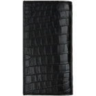 Saint Laurent Black Croc Monogramme Continental Wallet