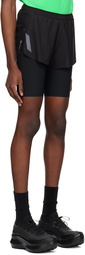 Soar Running Black Laser-Cut Shorts