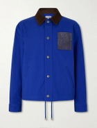 LOEWE - Suede-Trimmed Cotton Jacket - Blue