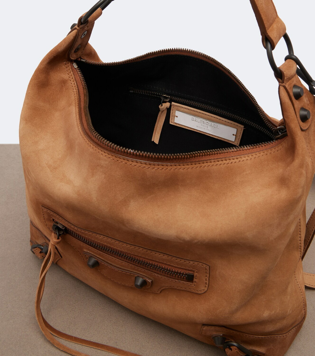 Balenciaga Le City Small suede shoulder bag