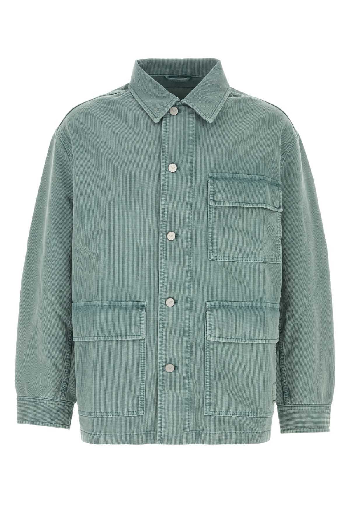 Emporio Armani Light Blue Stretch Cotton Jacket