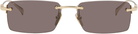 Gucci Gold Rectangular Frame Sunglasses