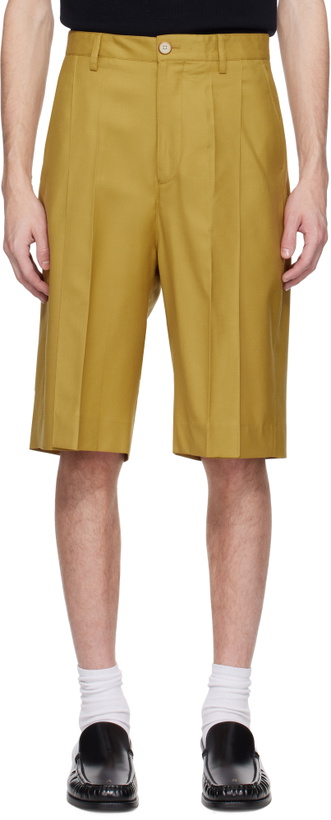 Photo: CMMN SWDN Yellow Ara Deep Pleat Shorts
