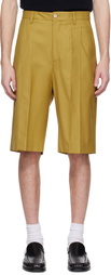 CMMN SWDN Yellow Ara Deep Pleat Shorts
