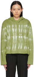 Raquel Allegra Green Jersey Crop Hoodie