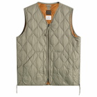 Taion Men's Military V-Neck Zip Softshell Down Vest in Dark Sage Green