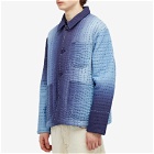 YMC Men's Kantha Quilted Labour Chore Jacket in Blue