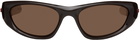 Bottega Veneta Brown Wraparound Sunglasses