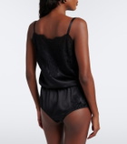 Dolce&Gabbana Lace-trimmed silk and cotton-blend romper