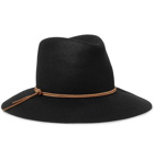 Isabel Marant - Kinly Leather-Trimmed Wool-Felt Hat - Black