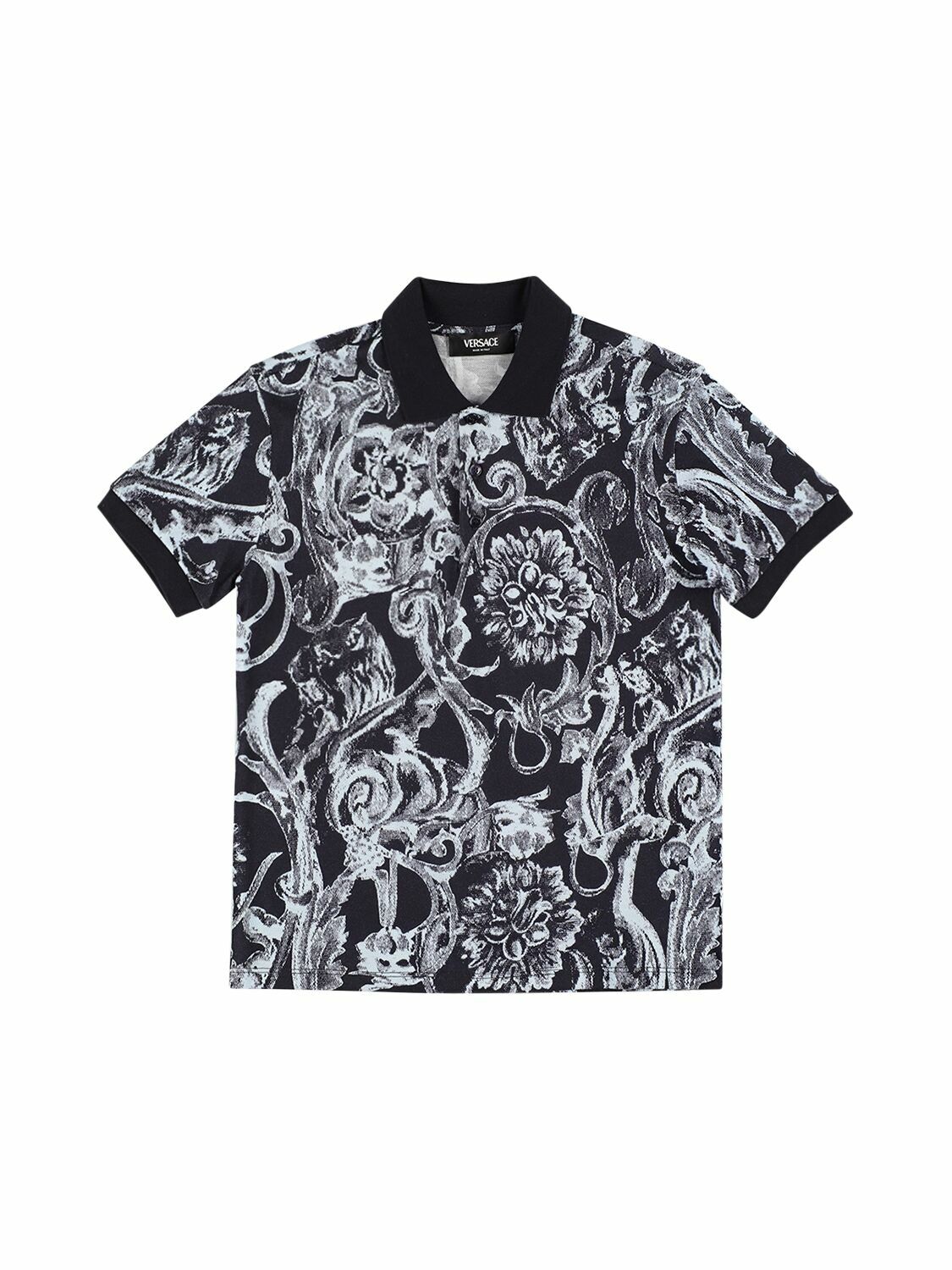 トップス Versace Baroque Polo Shirts Versace Baroque Collar Polo Shirt | Saks Fifth Avenue