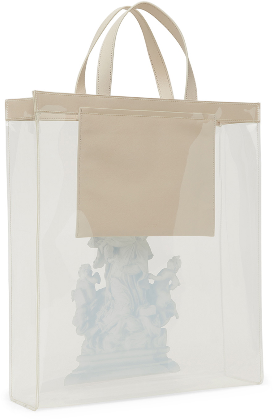 Medium Translucent Tote Bag in Neutrals - Acne Studios