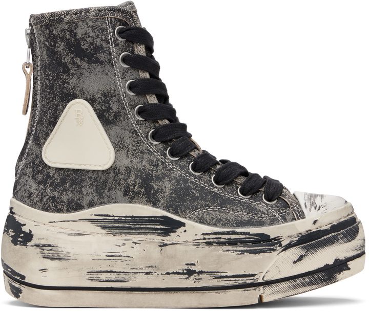 Photo: R13 Gray & Black Distressed Tall Kurt Sneakers
