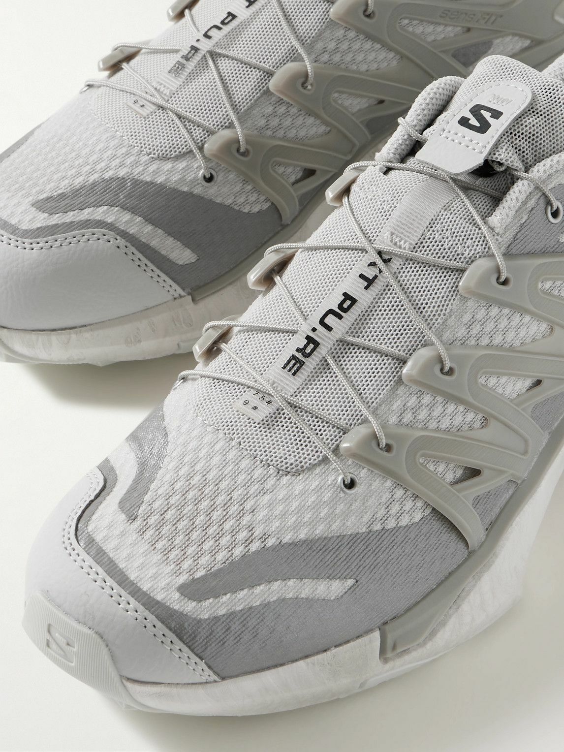 Salomon - XT PU.RE ADVANCED Leather and Rubber-Trimmed Mesh 