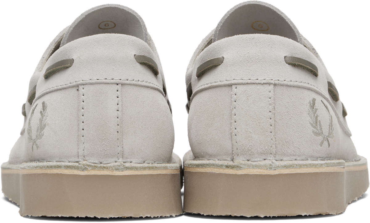 Fred Perry Taupe Meaden Suede Boat Shoes