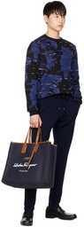 Salvatore Ferragamo Navy 1927 Signature Tote