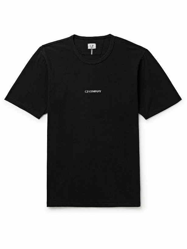 Photo: C.P. Company - Garment-Dyed Logo-Print Cotton-Jersey T-Shirt - Black