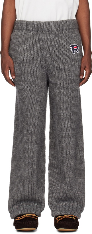 Photo: RICE NINE TEN Gray Hand Knitted Jersey Sweatpants