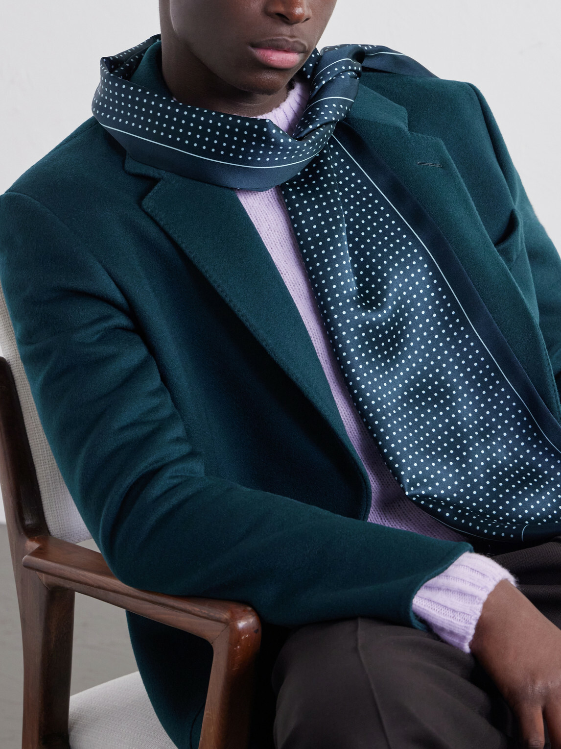 TOM FORD - Polka-Dot Silk-Satin Scarf - Green